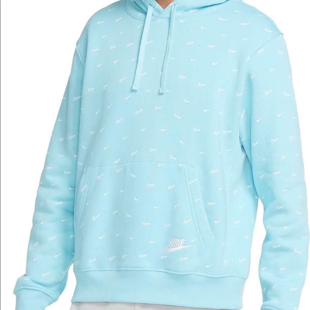 Nike Men's Sportswear Club Fleece Swoosh Allover Print Pullover Hoodie